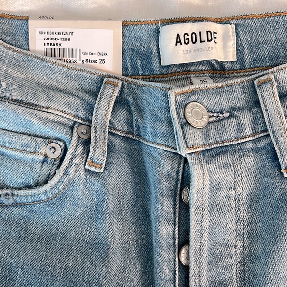 NWT AGOLDE Nico High Rise Slim Fit Denim Jeans in Embark - Picture 6 of 8